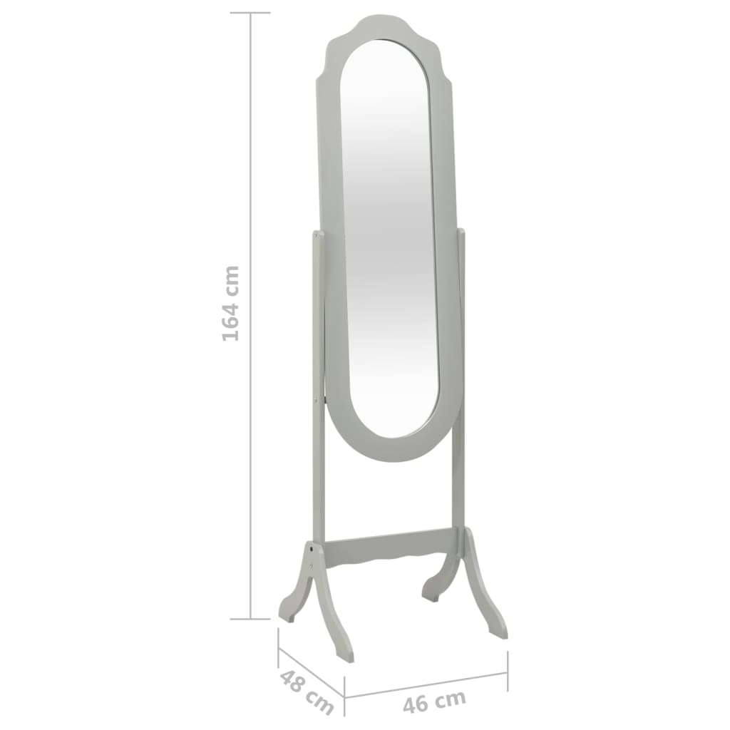 Free Standing Mirror Grey 46x48x164 cm - Newstart Furniture