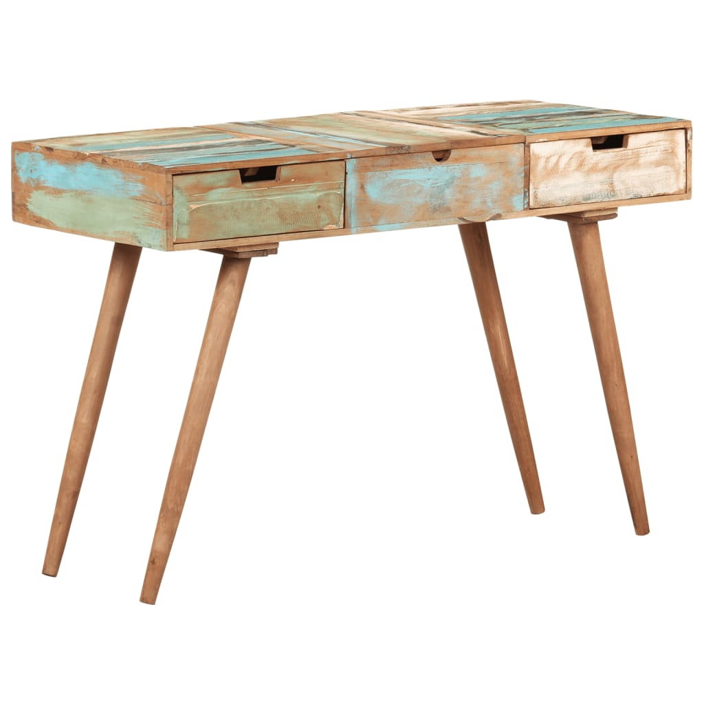 Dressing Table with Mirror 112x45x76 cm Solid Reclaimed Wood - Newstart Furniture