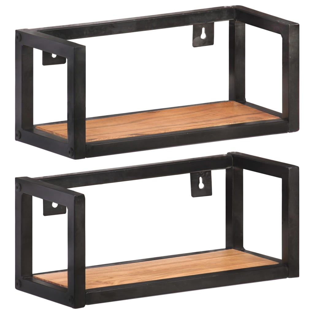 Wall Shelves 2 pcs 40 cm Solid Acacia Wood - Newstart Furniture
