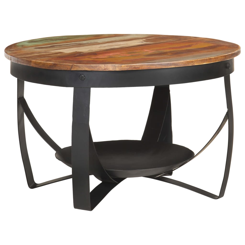 Coffee Table Ø68x43 cm Solid Reclaimed Wood - Newstart Furniture