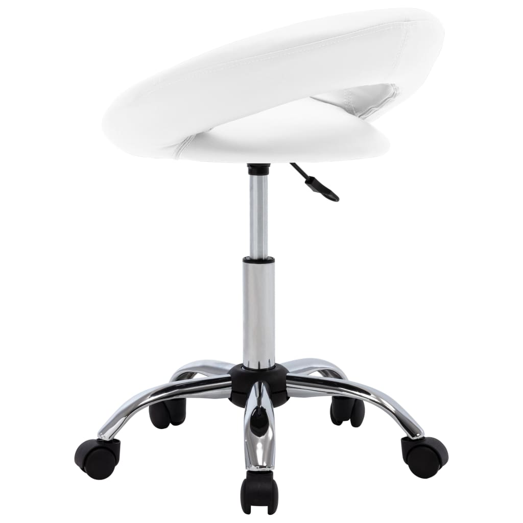 Rolling Work Chair White Faux Leather - Newstart Furniture