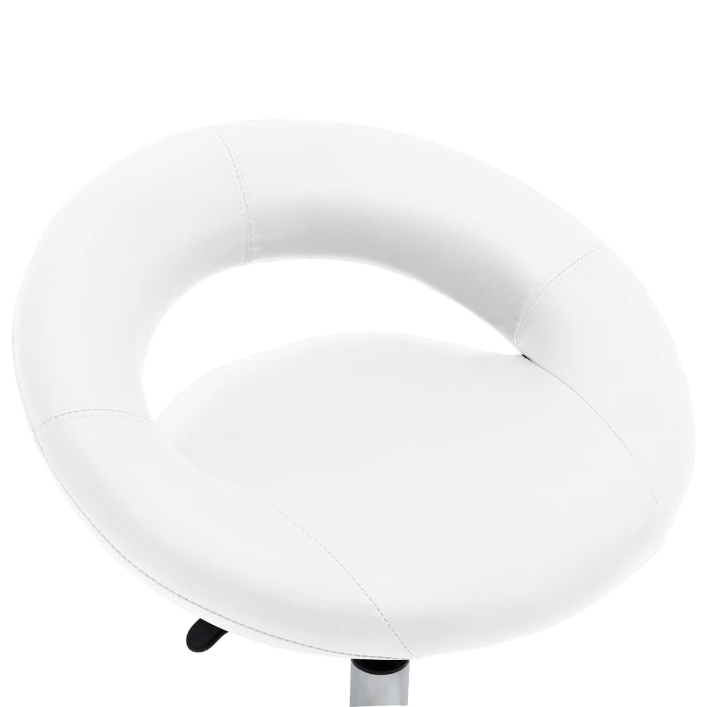 Rolling Work Chair White Faux Leather - Newstart Furniture