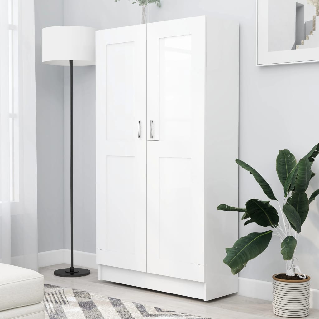 Book Cabinet White 82.5x30.5x150 cm Engineered Wood - Newstart Furniture