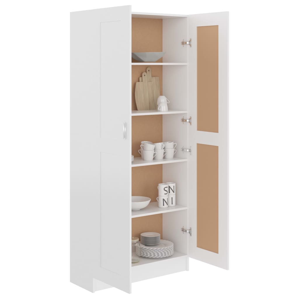 Book Cabinet White 82.5x30.5x185.5 cm Engineered Wood - Newstart Furniture