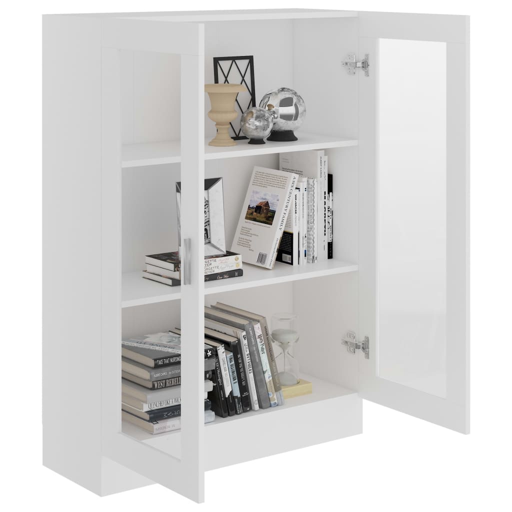 Vitrine Cabinet White 82.5x30.5x115 cm Engineered Wood - Newstart Furniture
