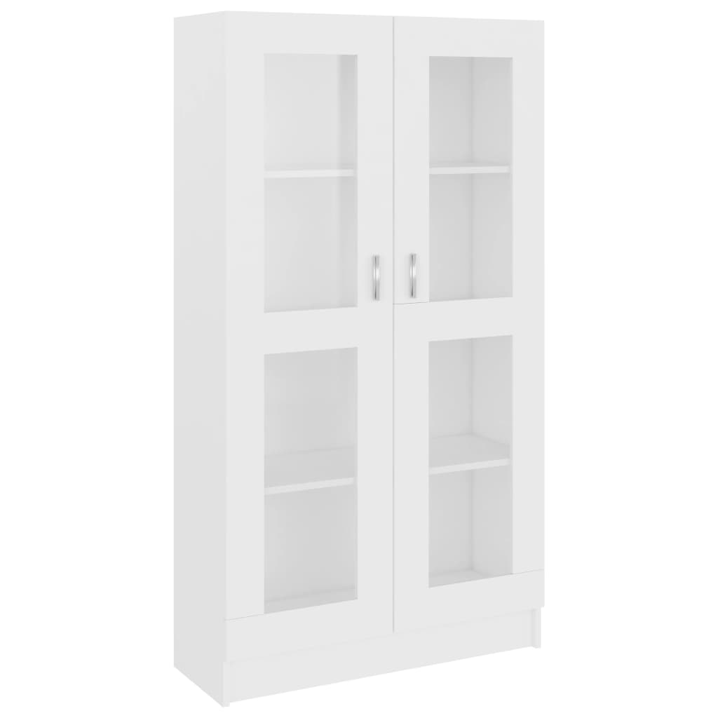 Vitrine Cabinet White 82.5x30.5x150 cm Engineered Wood - Newstart Furniture