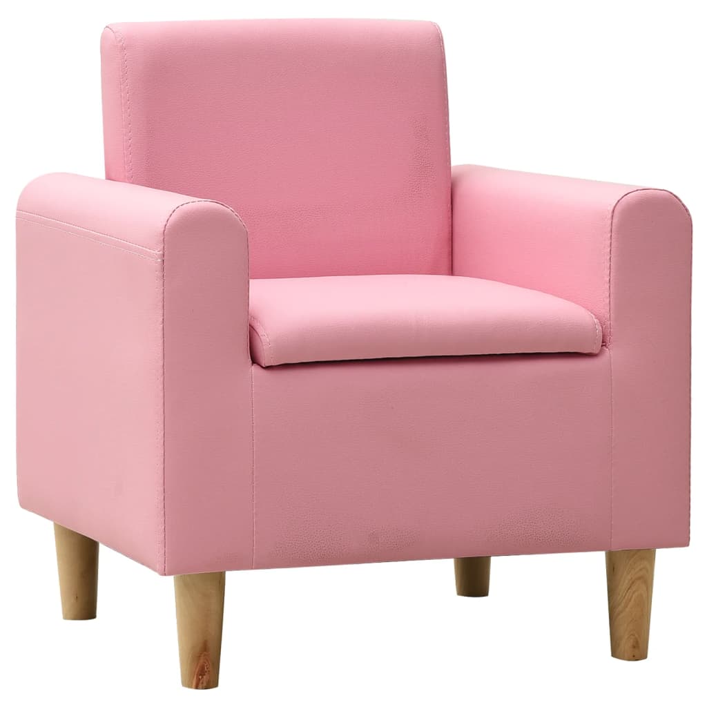Children Sofa Pink Faux Leather - Newstart Furniture