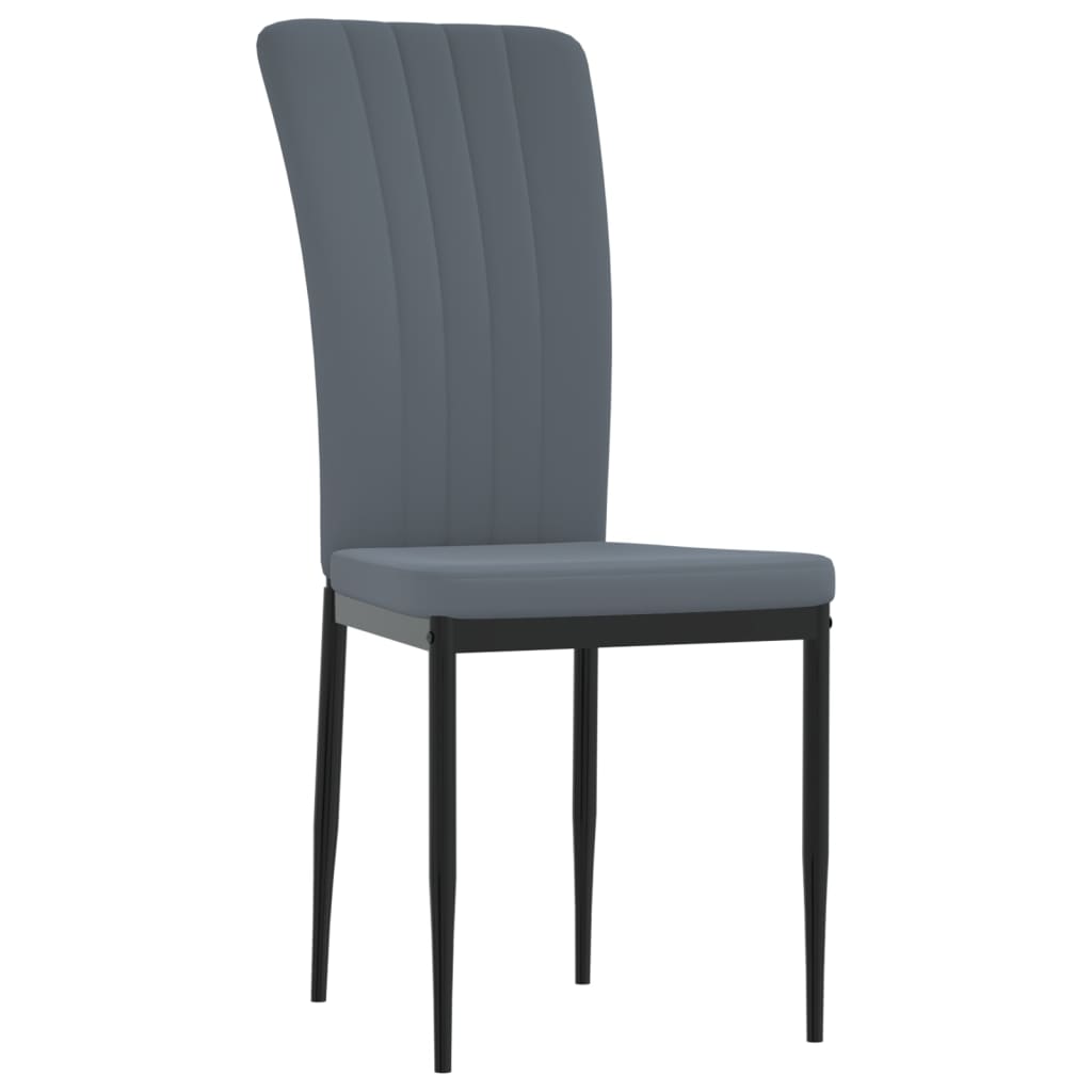 Dining Chairs 4 pcs Dark Grey Velvet - Newstart Furniture