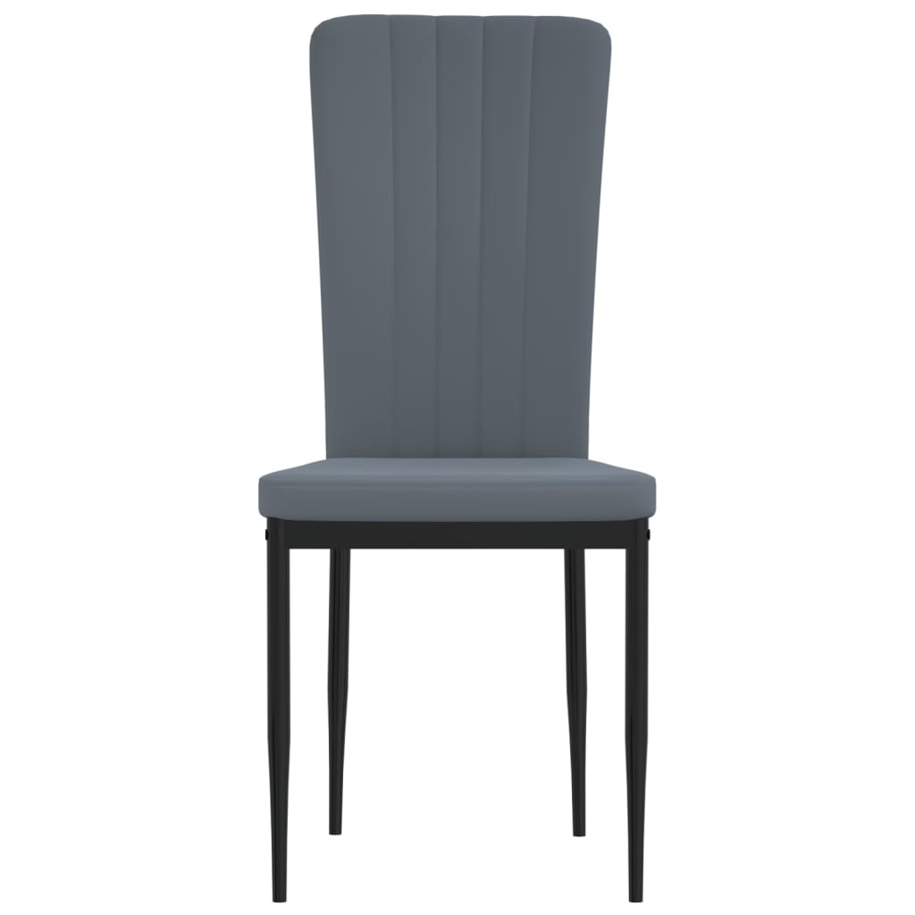 Dining Chairs 4 pcs Dark Grey Velvet - Newstart Furniture