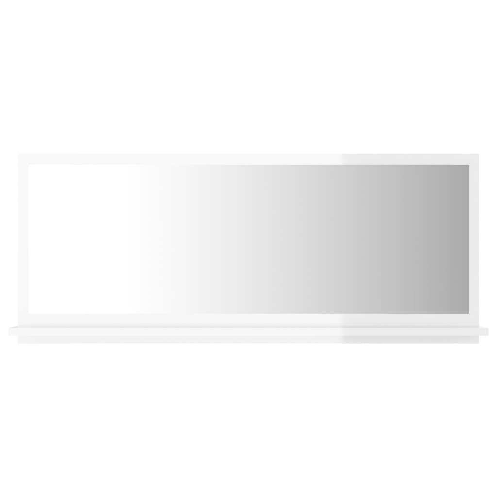 Bathroom Mirror High Gloss White 90x10.5x37 cm Engineered Wood - Newstart Furniture