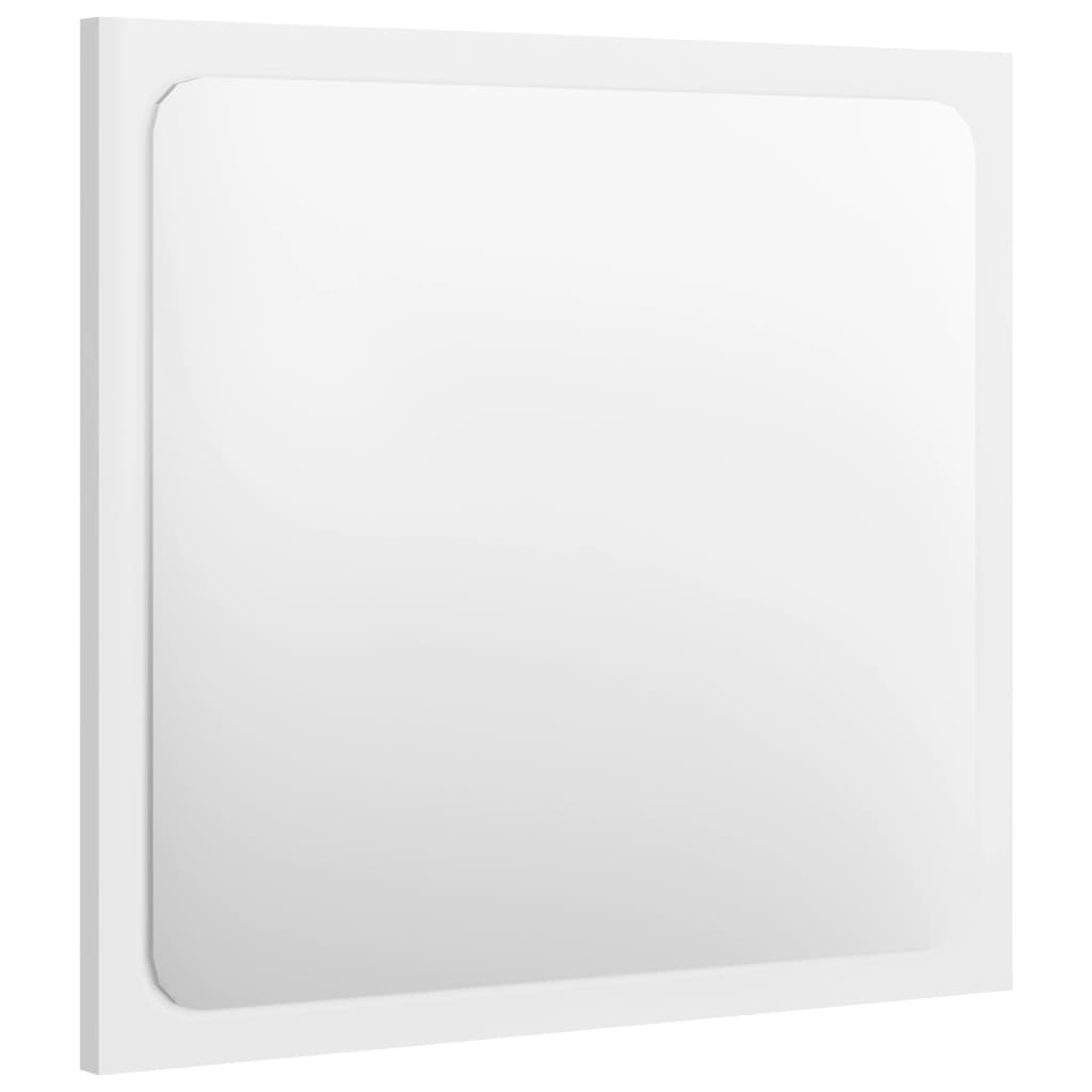 Bathroom Mirror High Gloss White 40x1.5x37 cm Engineered Wood - Newstart Furniture
