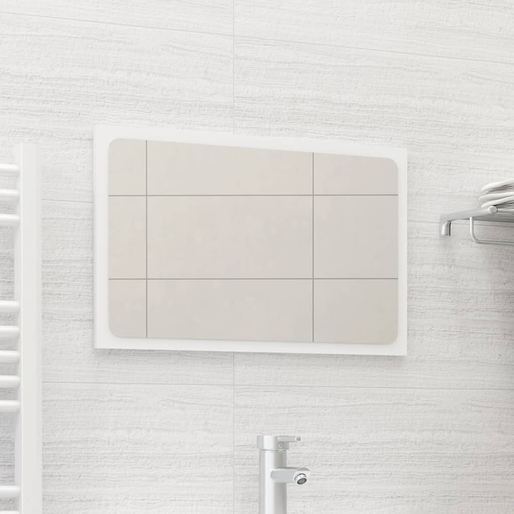 Bathroom Mirror White 60x1.5x37 cm Engineered Wood - Newstart Furniture