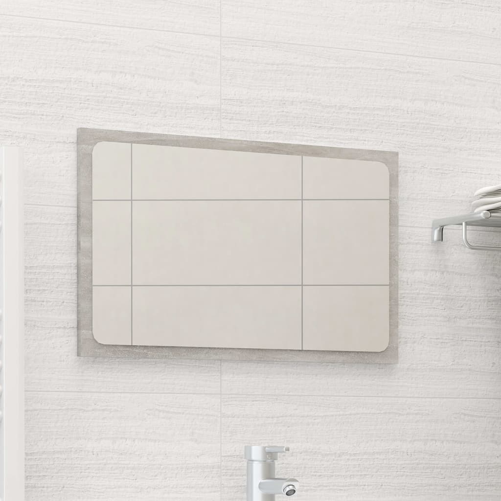 Bathroom Mirror Concrete Grey 60x1.5x37 cm Engineered Wood - Newstart Furniture