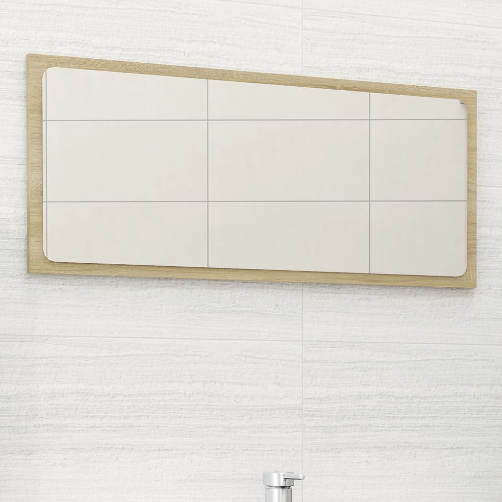 Bathroom Mirror Sonoma Oak 80x1.5x37 cm Engineered Wood - Newstart Furniture