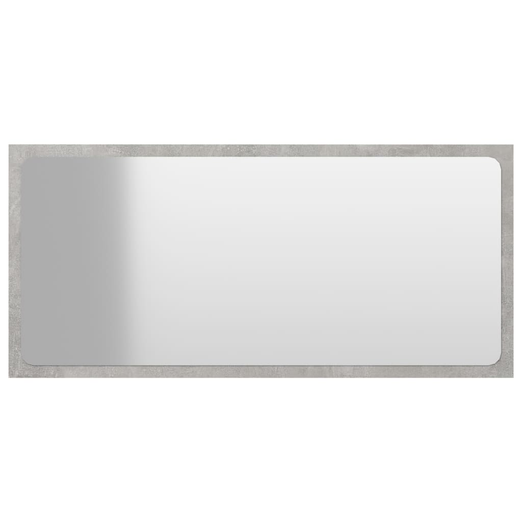 Bathroom Mirror Concrete Grey 80x1.5x37 cm Engineered Wood - Newstart Furniture