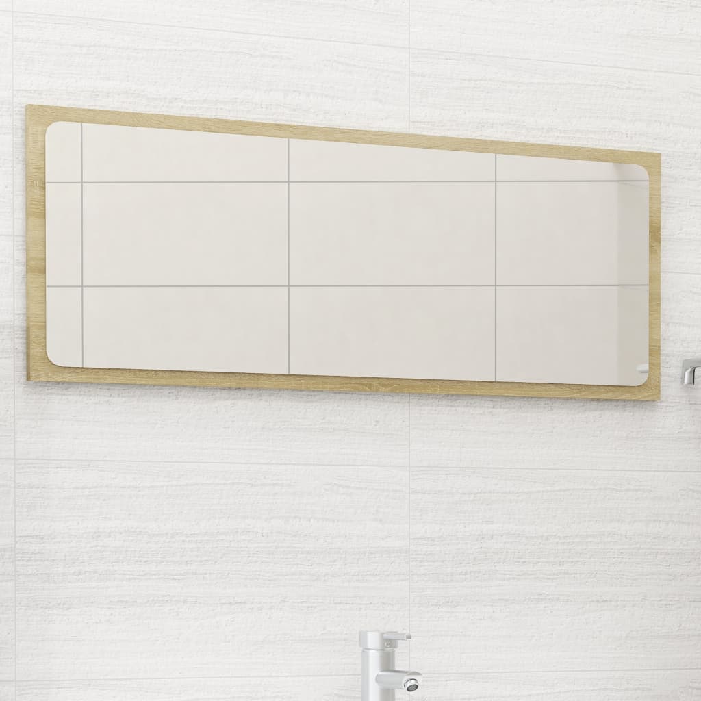 Bathroom Mirror Sonoma Oak 90x1.5x37 cm Engineered Wood - Newstart Furniture