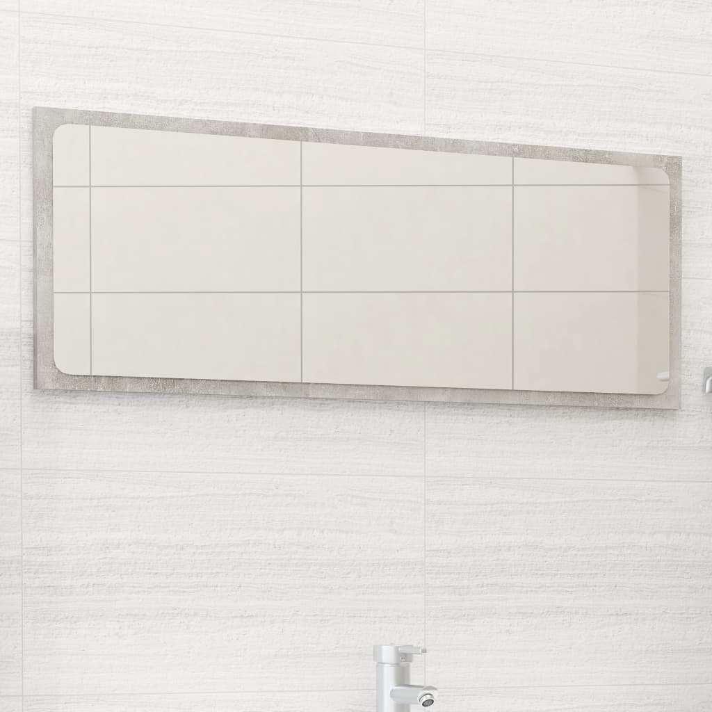 Bathroom Mirror Concrete Grey 90x1.5x37 cm Engineered Wood - Newstart Furniture