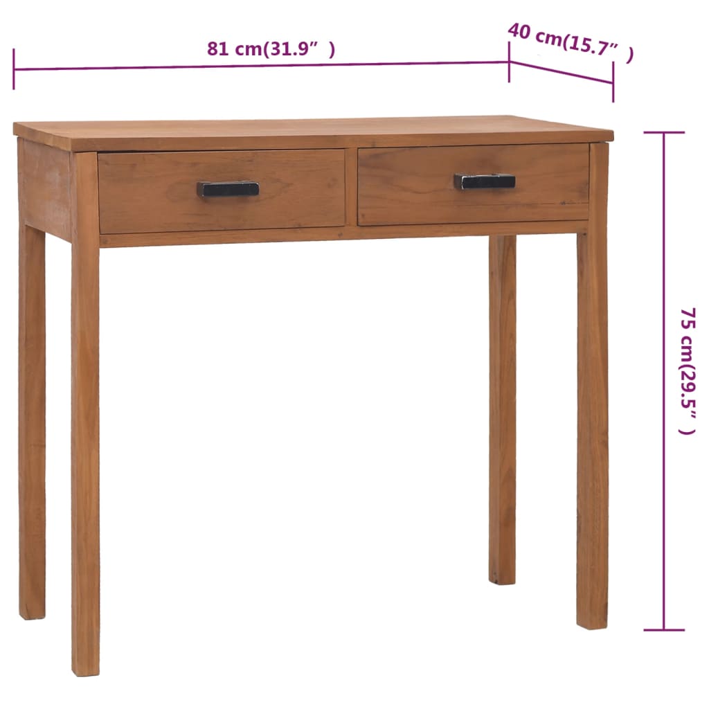 Office Desk 81x40x75 cm Solid Teak Wood - Newstart Furniture