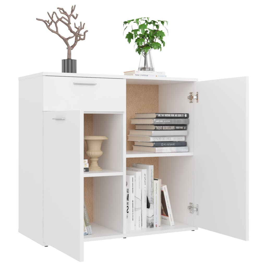 Sideboard White 80x36x75 cm Engineered Wood - Newstart Furniture