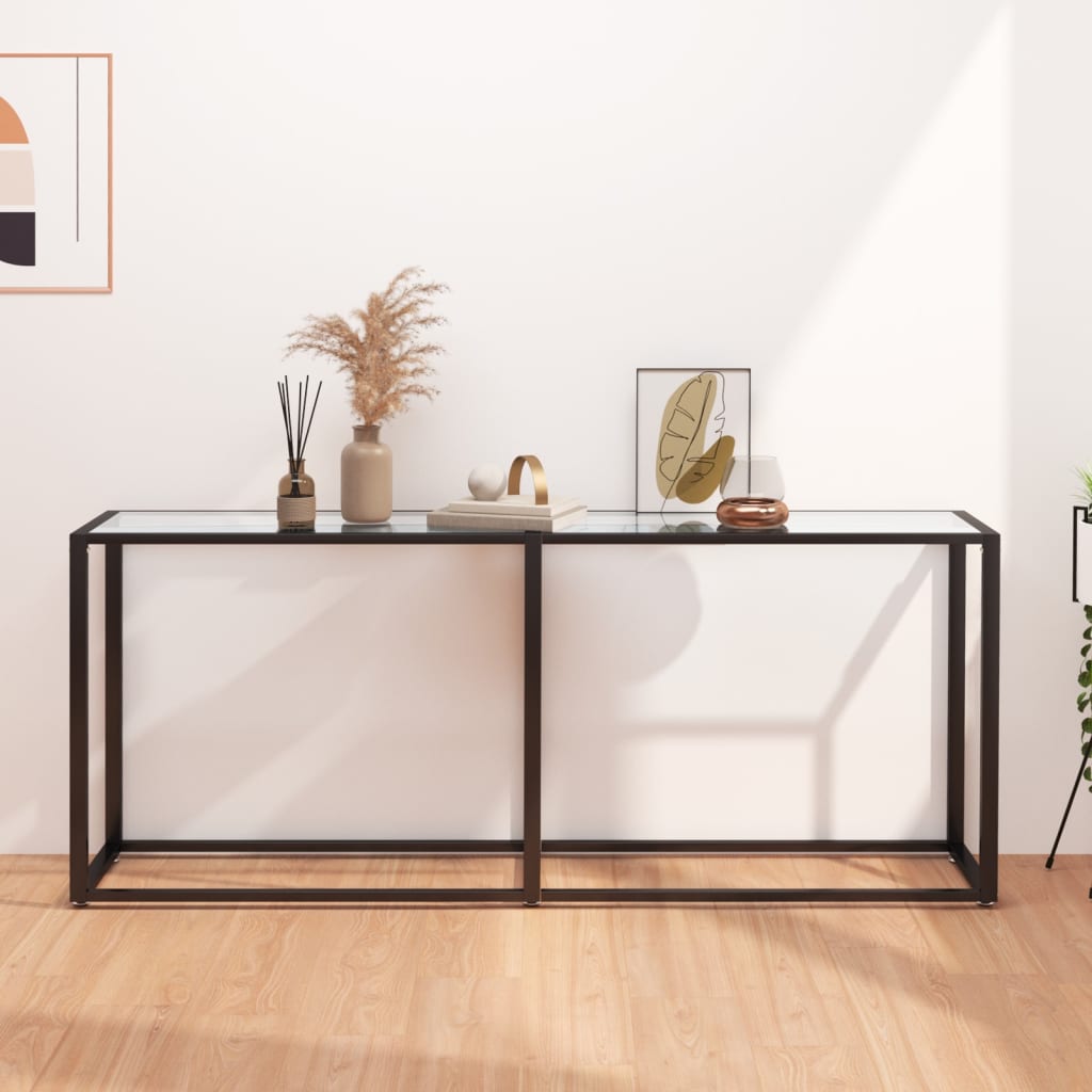 Console Table Transparent 180x35x75.5cm Tempered Glass - Newstart Furniture