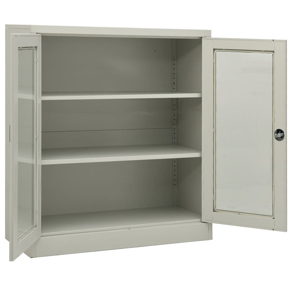 Office Cabinet Light Grey 90x40x105 cm Steel - Newstart Furniture