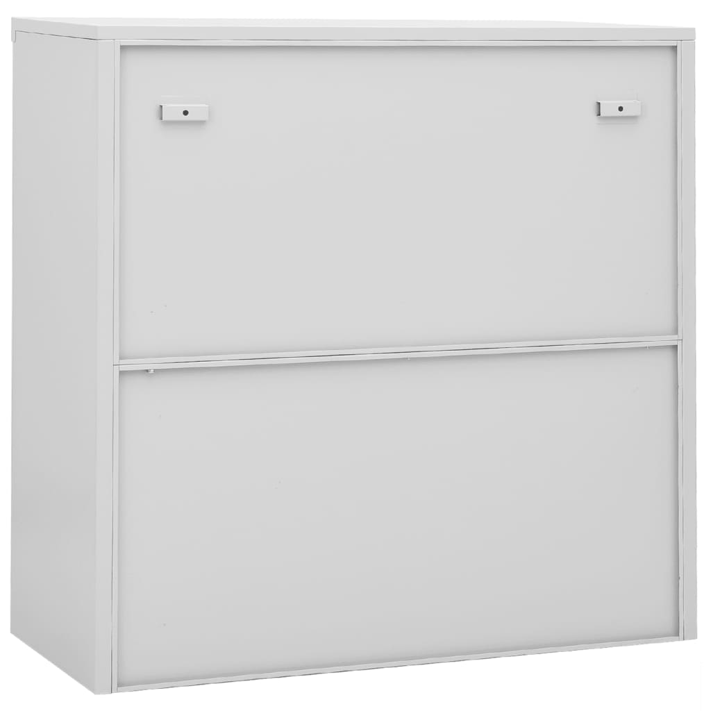 Office Cabinet with Sliding Door Light Grey 90x40x90 cm Steel - Newstart Furniture