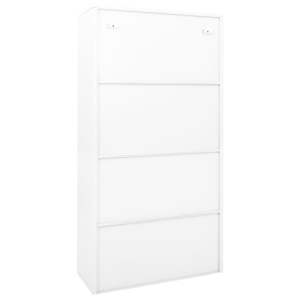 Office Cabinet with Sliding Door White 90x40x180 cm Steel - Newstart Furniture