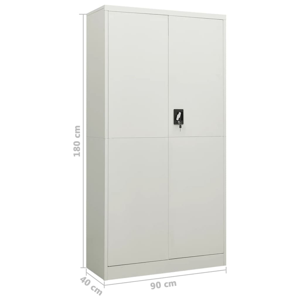 Locker Cabinet Light Grey 90x40x180 cm Steel - Newstart Furniture