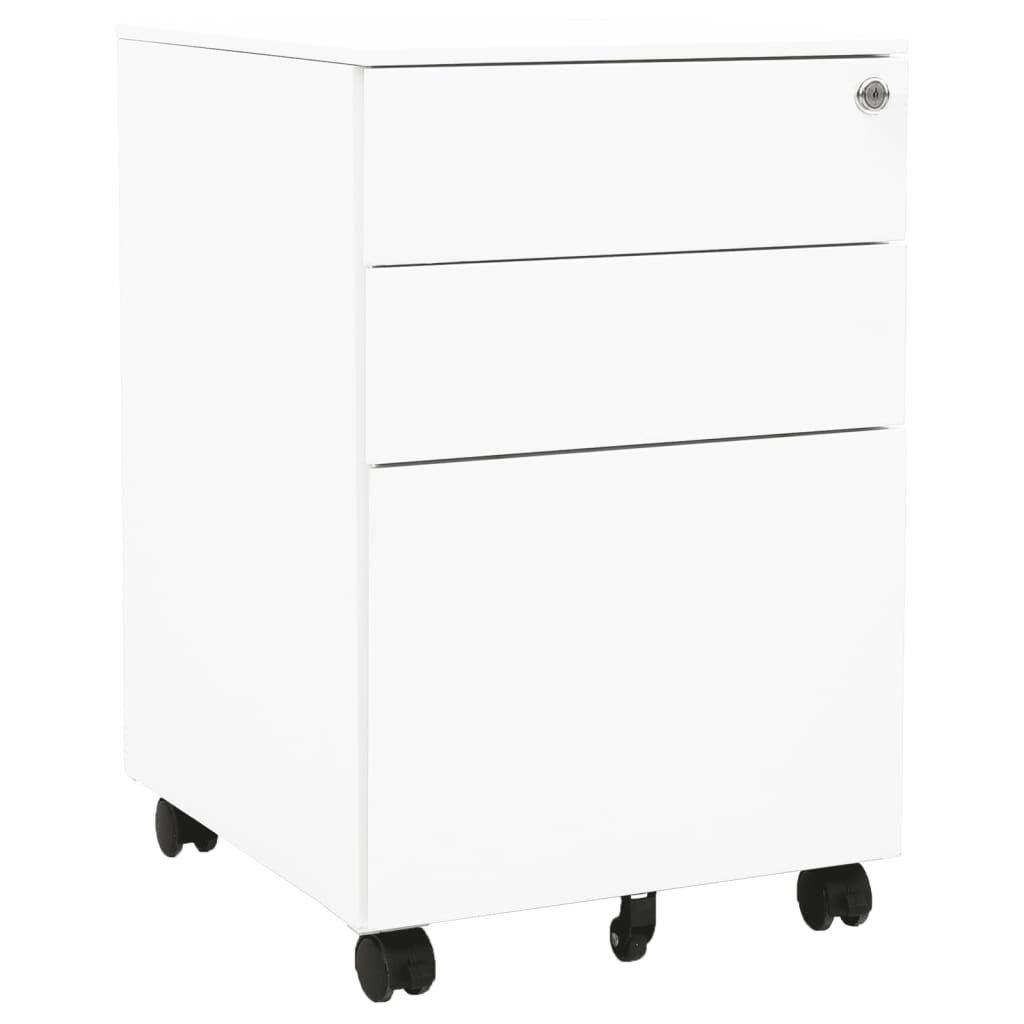 Mobile File Cabinet White 39x45x60 cm Steel - Newstart Furniture