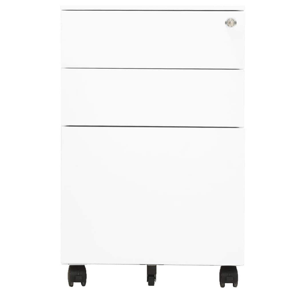 Mobile File Cabinet White 39x45x60 cm Steel - Newstart Furniture