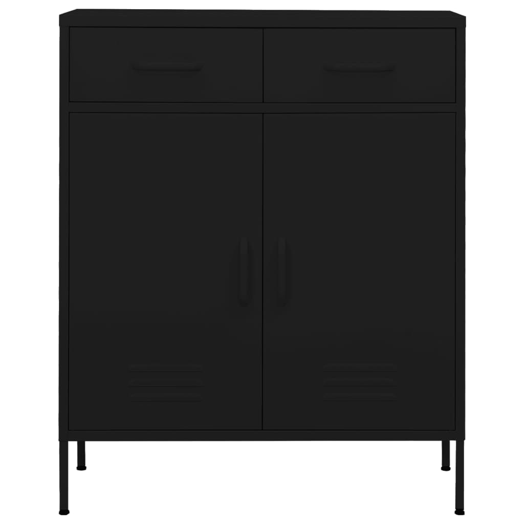 Storage Cabinet Black 80x35x101.5 cm Steel - Newstart Furniture