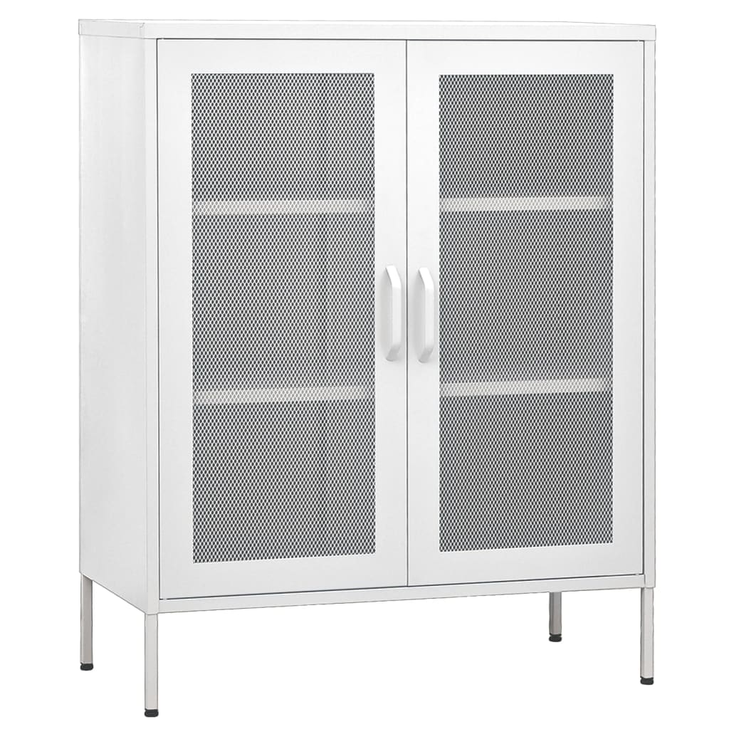 Storage Cabinet White 80x35x101.5 cm Steel - Newstart Furniture