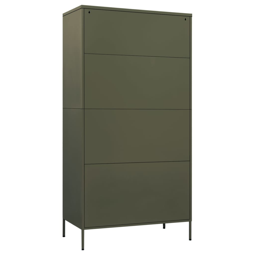 Wardrobe Olive Green 90x50x180 cm Steel - Newstart Furniture