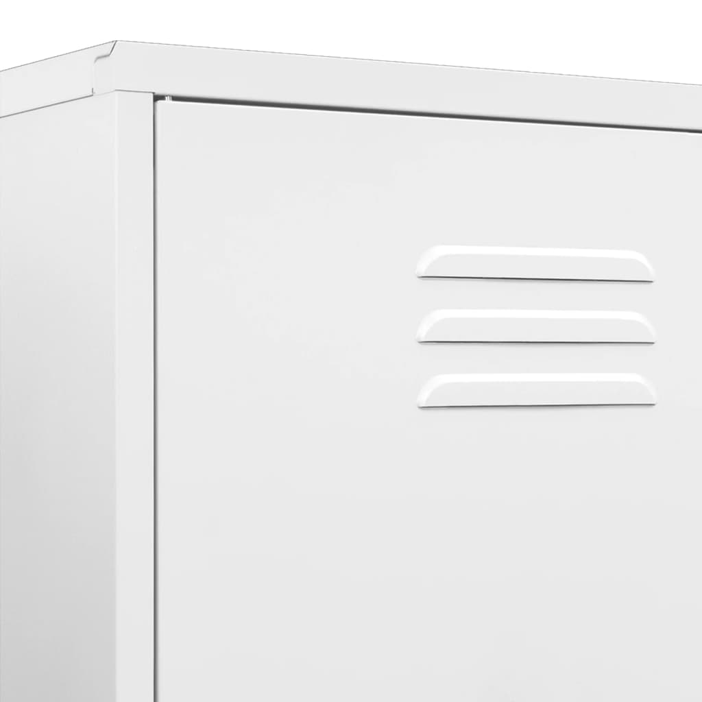 Wardrobe White 90x50x180 cm Steel - Newstart Furniture