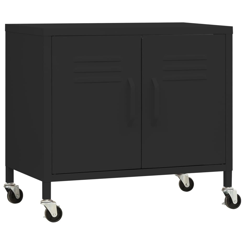 Storage Cabinet Black 60x35x56 cm Steel - Newstart Furniture
