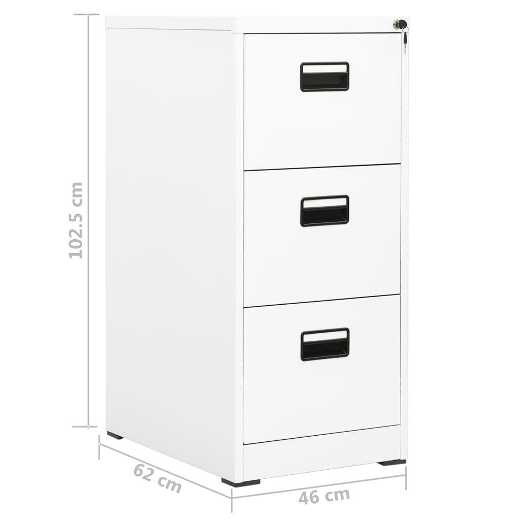 Filing Cabinet White 46x62x102.5 cm Steel - Newstart Furniture