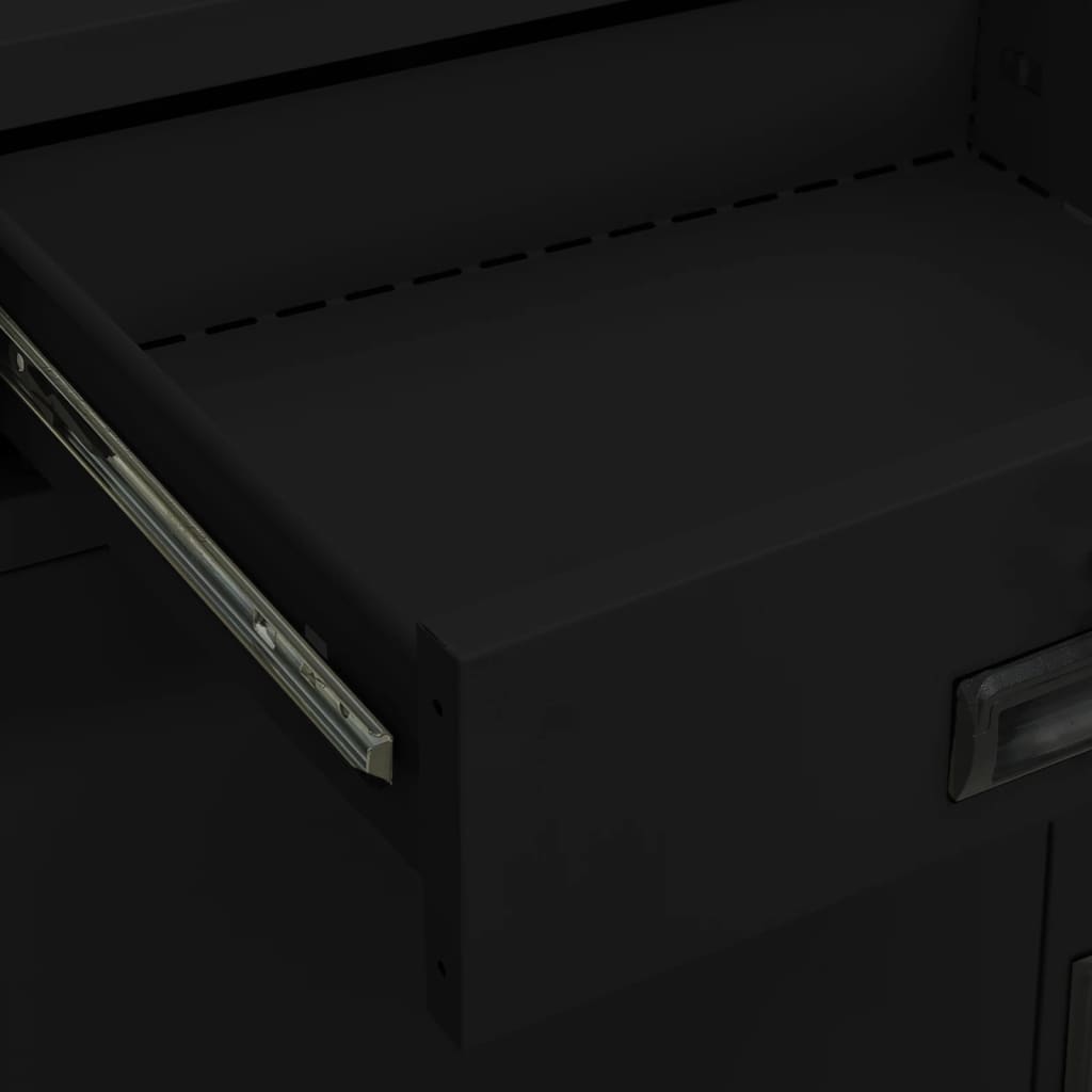 Office Cabinet Black 90x40x102 cm Steel - Newstart Furniture