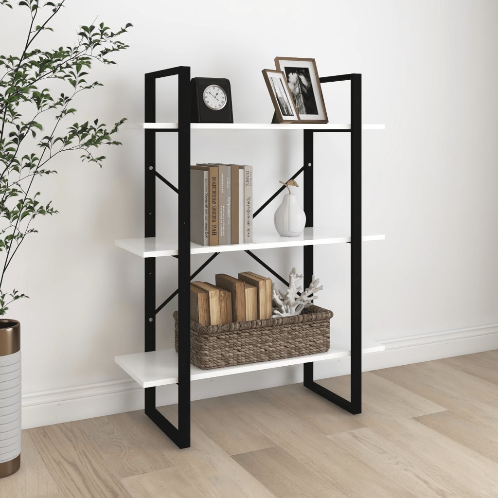 Book Cabinet White 80x30x105 cm Engineered Wood - Newstart Furniture