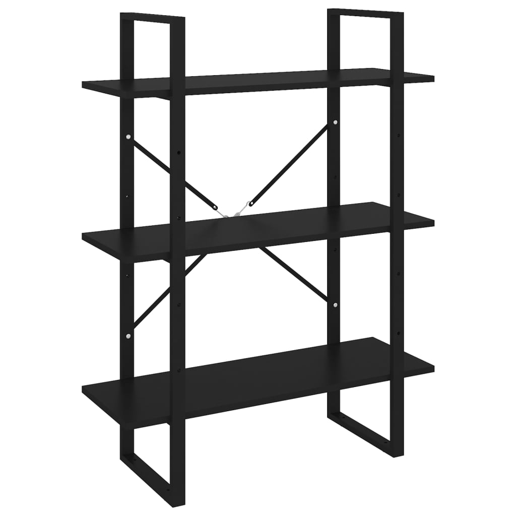 Book Cabinet Black 80x30x105 cm Engineered Wood - Newstart Furniture