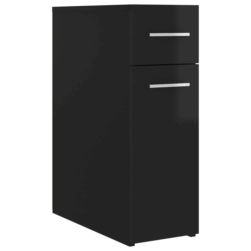 Apothecary Cabinet High Gloss Black 20x45.5x60 cm Engineered Wood - Newstart Furniture