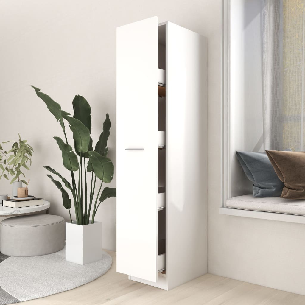 Apothecary Cabinet White 30x42.5x150 cm Engineered Wood - Newstart Furniture