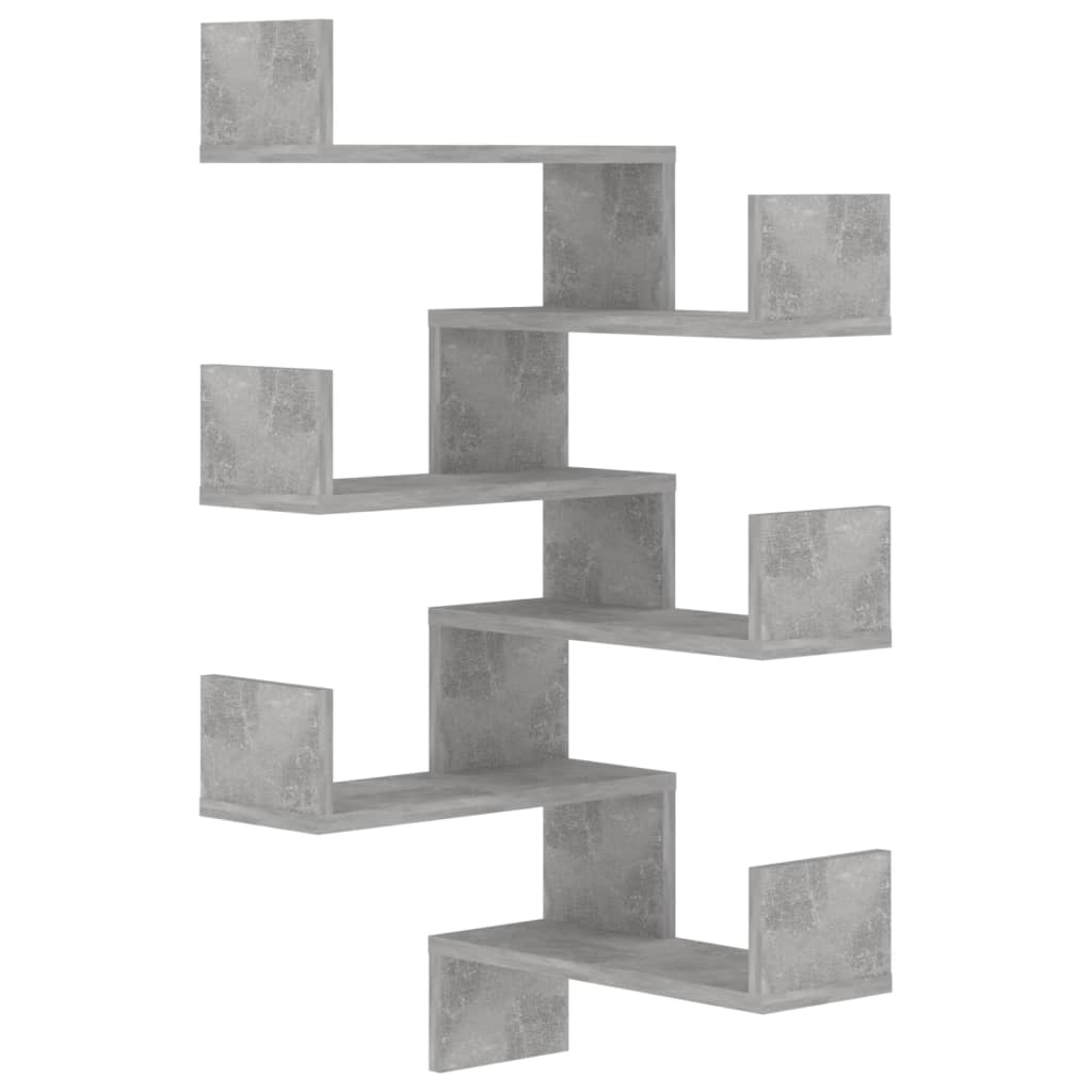 Wall Corner Shelves 2 pcs Concrete Grey 40x40x50 cm Engineered Wood - Newstart Furniture