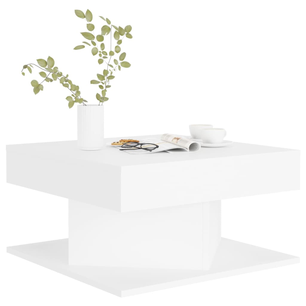 Coffee Table White 57x57x30 cm Engineered Wood - Newstart Furniture
