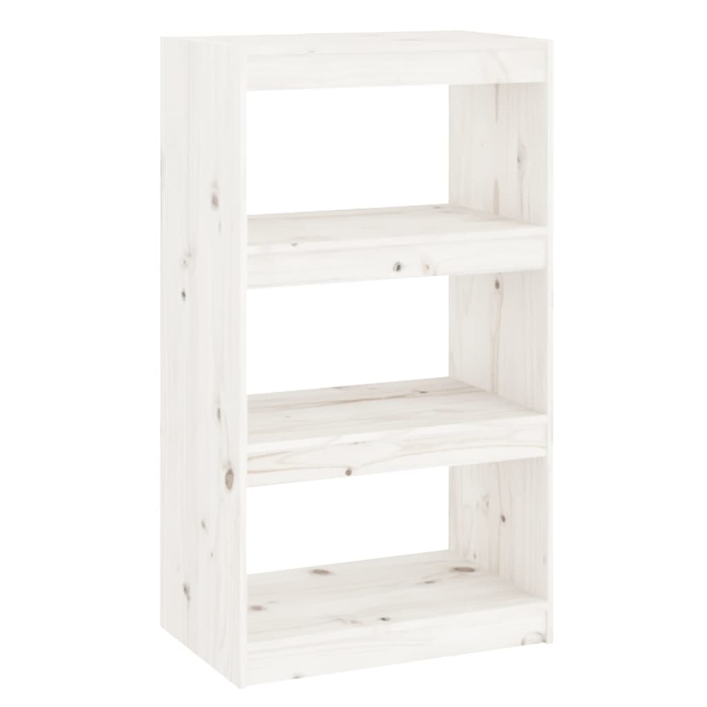Book Cabinet/Room Divider White 60x30x103.5 cm Solid Wood Pine - Newstart Furniture