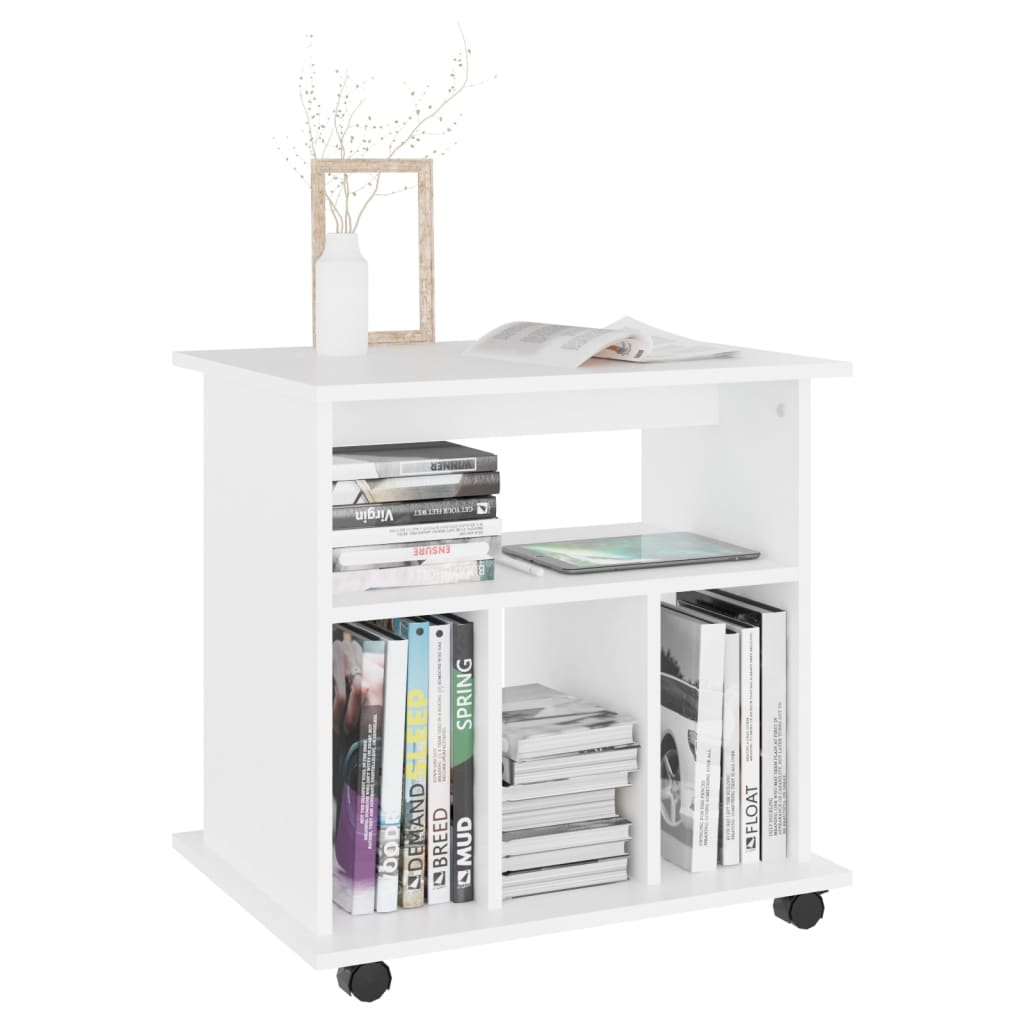Rolling Cabinet White 60x45x60 cm Engineered Wood - Newstart Furniture