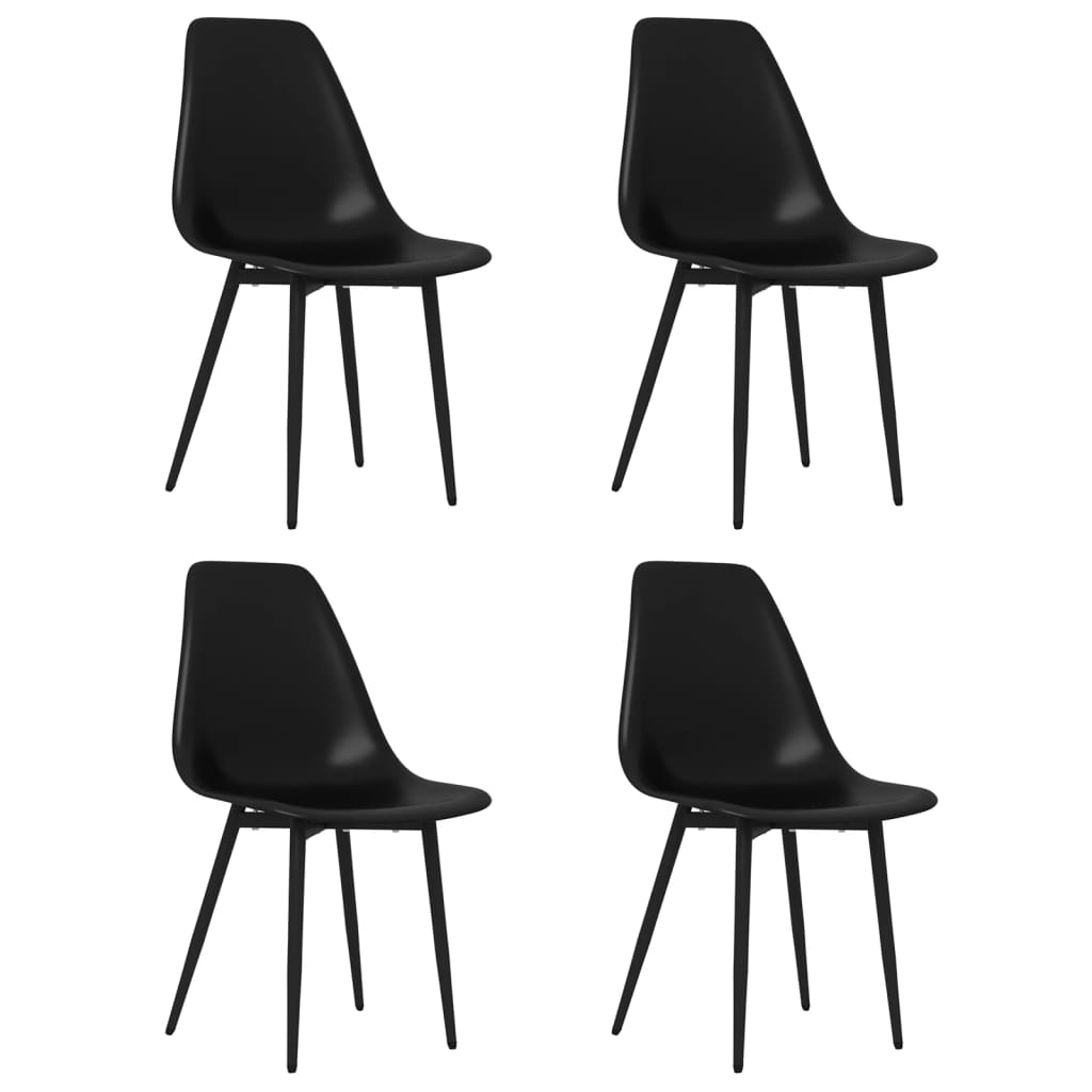 Dining Chairs 4 pcs Black PP