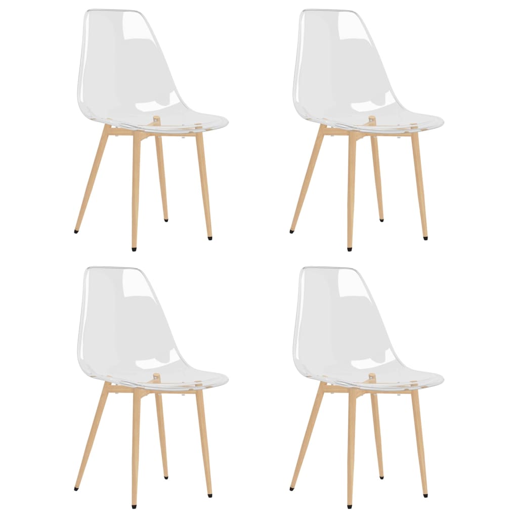 Dining Chairs 4 pcs Transparent PET - Newstart Furniture