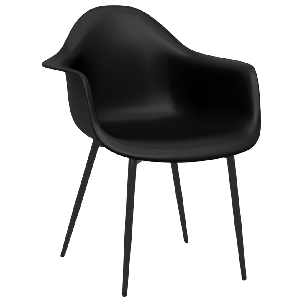 Dining Chairs 4 pcs Black PP - Newstart Furniture