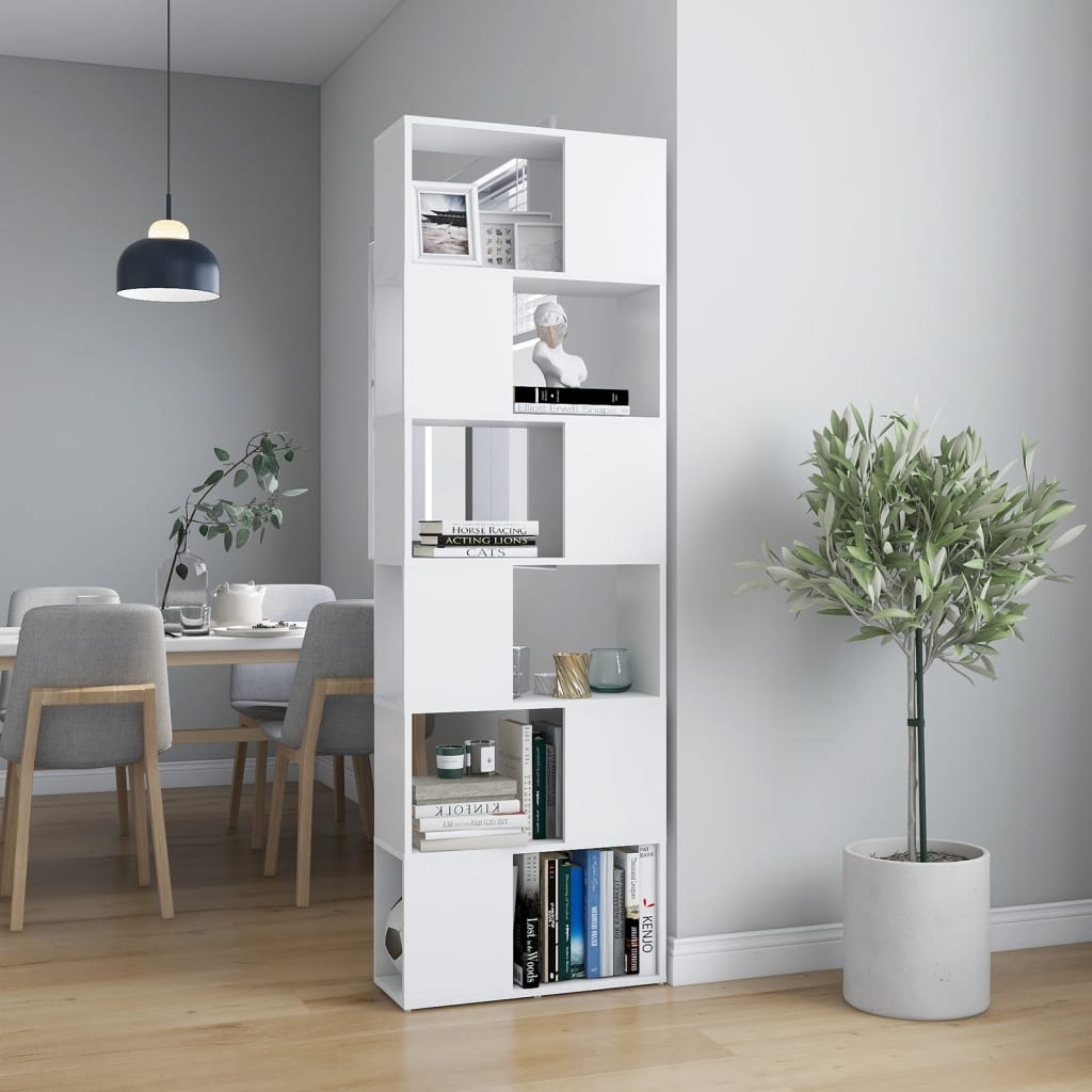 Book Cabinet Room Divider White 60x24x186 cm - Newstart Furniture