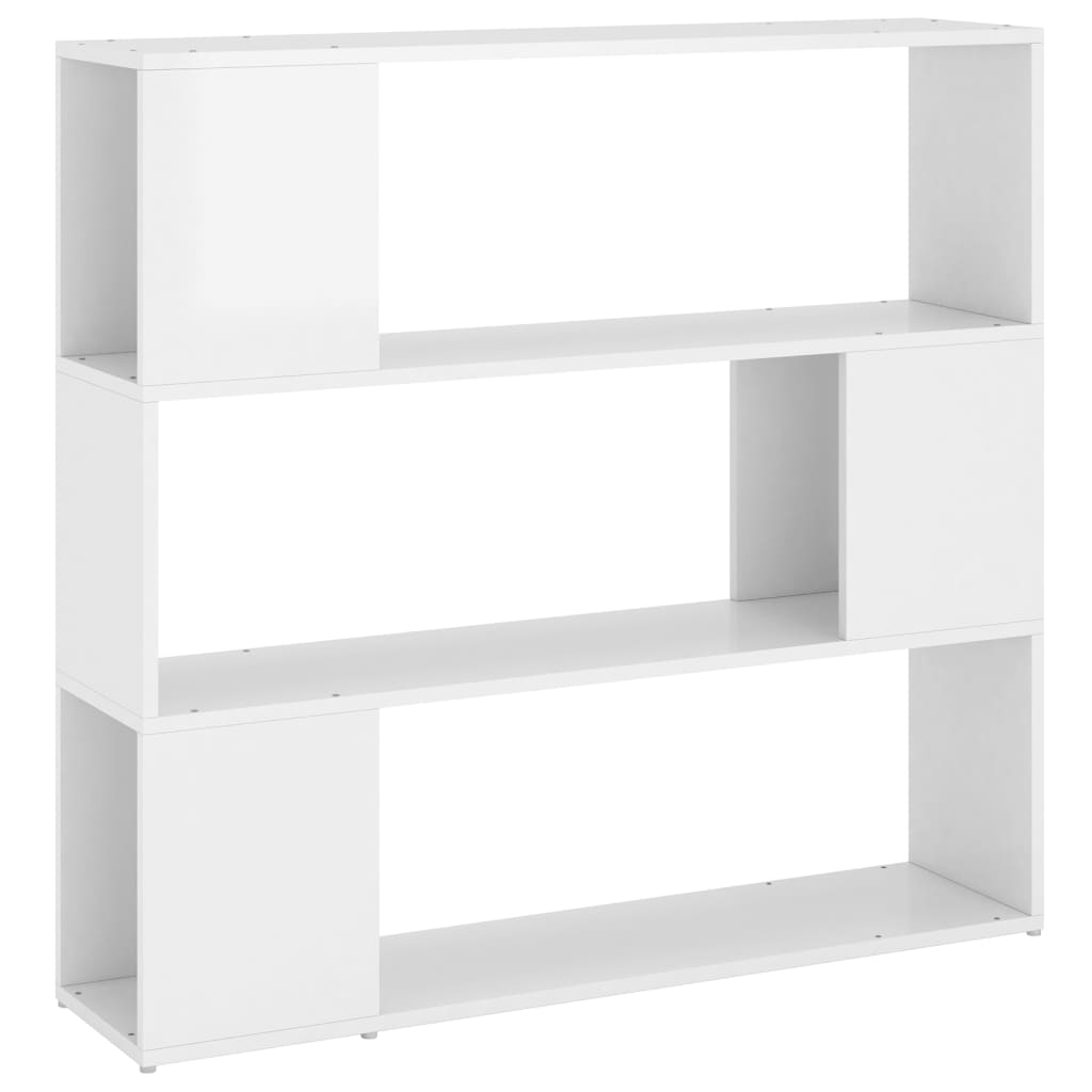Book Cabinet Room Divider High Gloss White 100x24x94 cm - Newstart Furniture